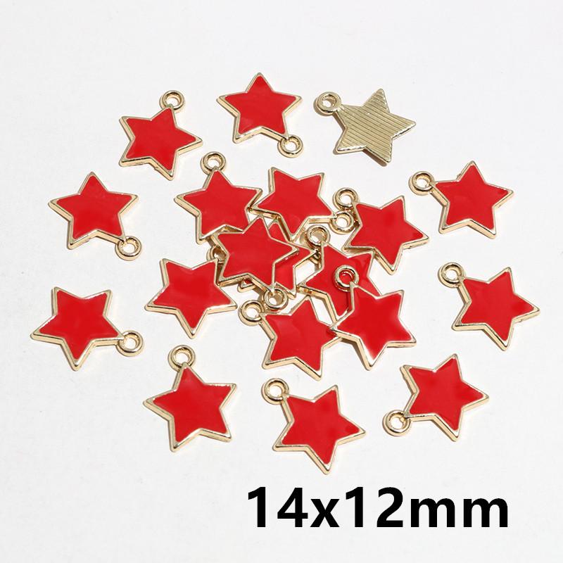 50pcs Bow Butterfly Star Charms Pendant Enamel Metal for Earrings Necklace Bracelet DIY Jewelry Making Accessories Findings