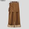 INCERUN Men Zip-up Wrap Waist Casual Loose Thin Baggy Trousers Pants
