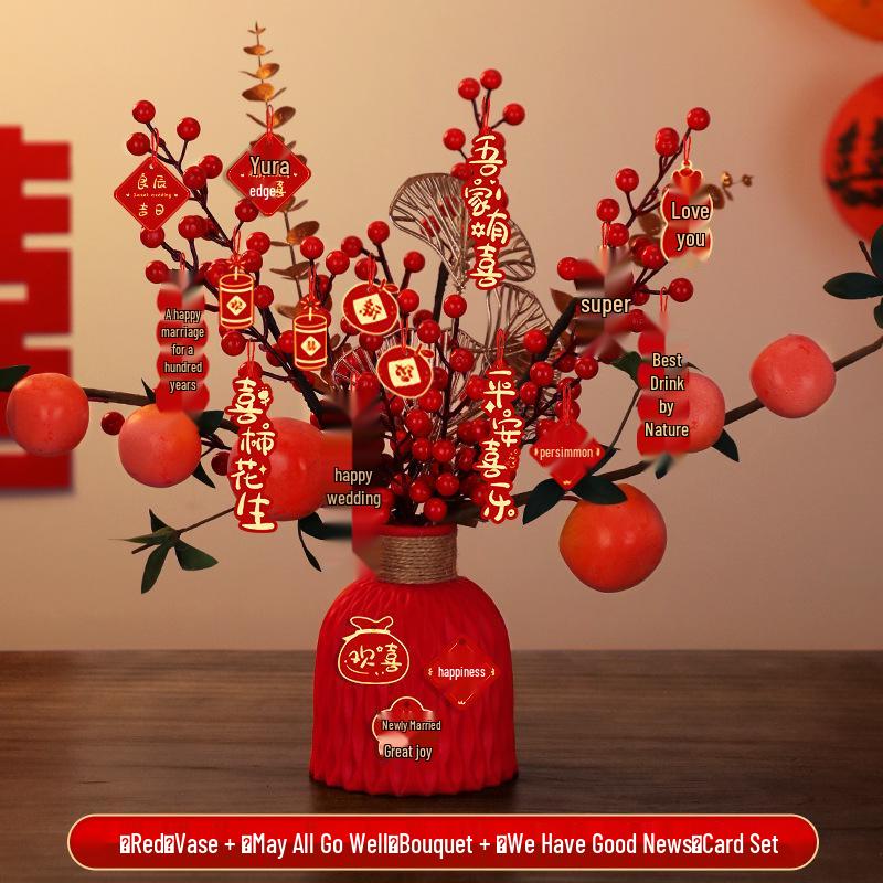 Bridal Arrangement Wedding Gift Plant Ornament for Living Room and Engagement Decorations