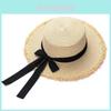 Summer Women Wide Brim Sun Hat With Bow Tie And Asymmetric Design For Beach And Vacation