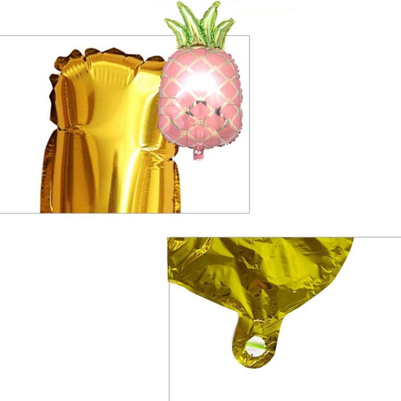 Hawaiian Letter Foil Balloon Pineapple Decorative Balloon Set Rose Gold Balloon