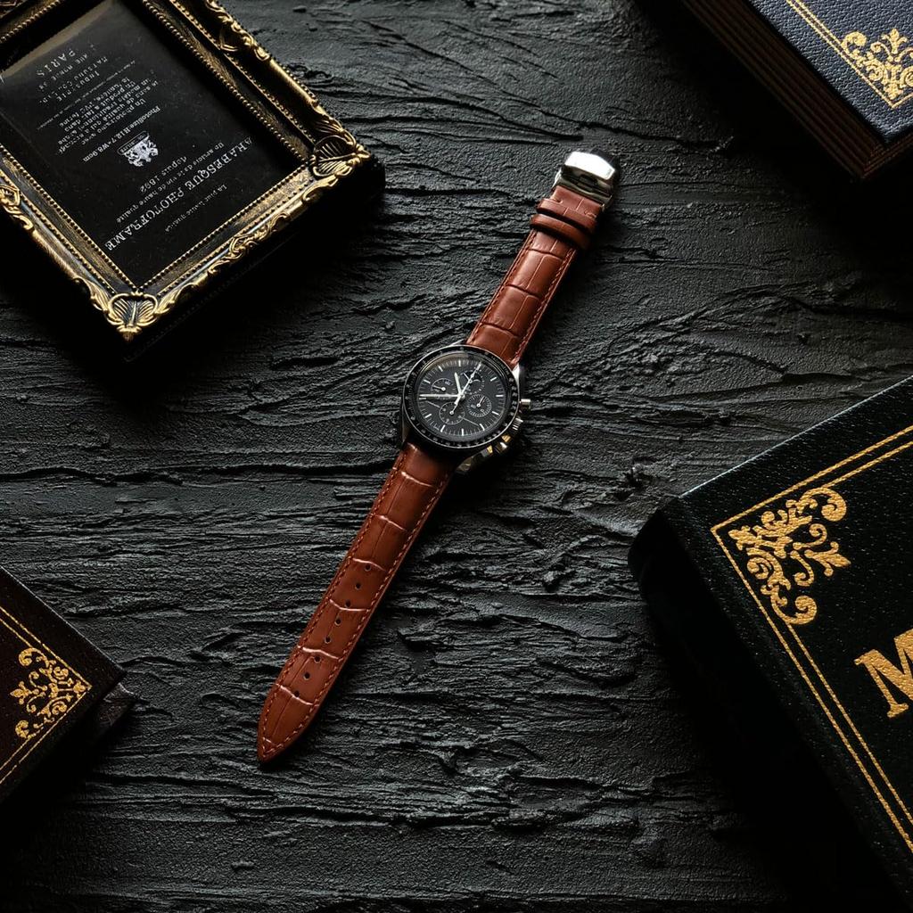 AriRi Watch Genuine Leather Watch Replacement Strap with Waterproof and Leather Watch Includes Tool and Box Strap, 23mm, 24mm, 22mm, 21mm, 20mm, 19mm,