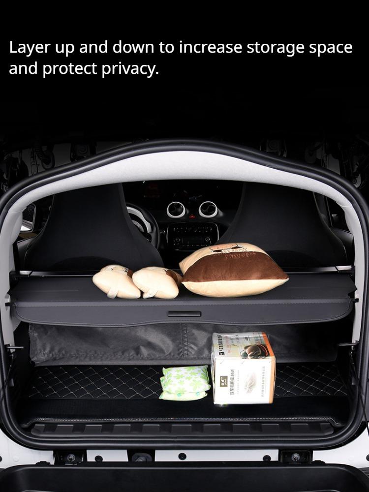 For Mercedes Benz Smart Fortwo 451 Accessories Forfour 453 Stowing Tidying Trunk Cover Curtain Aluminum Alloy Canvas