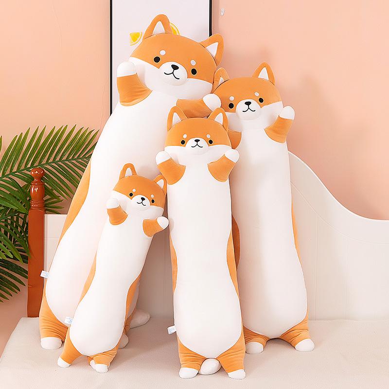 Long Throw Pillow Doll Plush Toy Cute Dog Corgi Doll