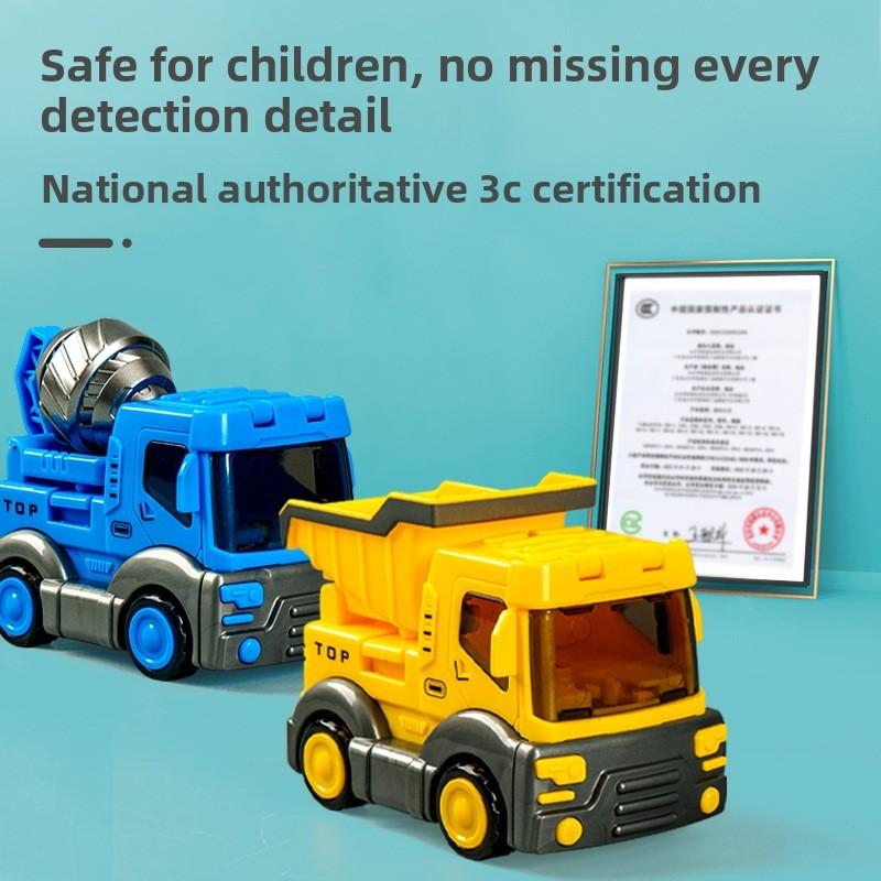 Engineering Vehicle Toy With Spin Top Watch For Preschool Kids