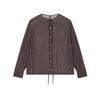 Less 2025 Summer Loose Fit Round Neck Silk Striped Shirt