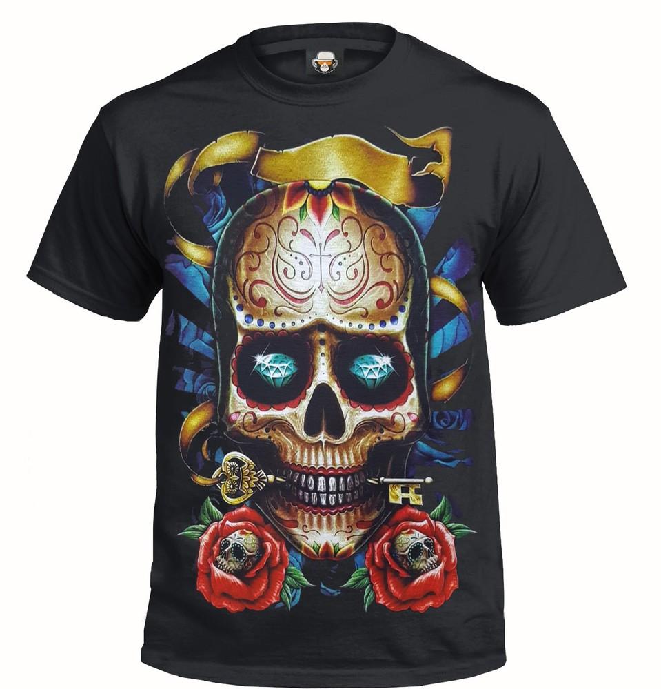 ROCK SKULL TShirt/Tattoo wbr/ /Mexican/Sugar Skull/Biker/Go wbr/ th/Metal/Roses wbr/ /Gift/Top Unisex T-Shirt M