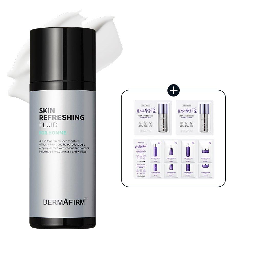 DERMAFIRM Skin Refreshing Fluid for Homme 120g (Gift: Toning Serum 1ml*2 + 2 Repair 4-Row Pouches)