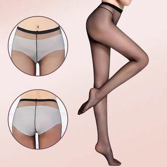 Ultradünne 0D Damen-Sommerstrümpfe: Unsichtbare, strapazierfähige, transparente schwarze Seide mit T-Schritt-Design