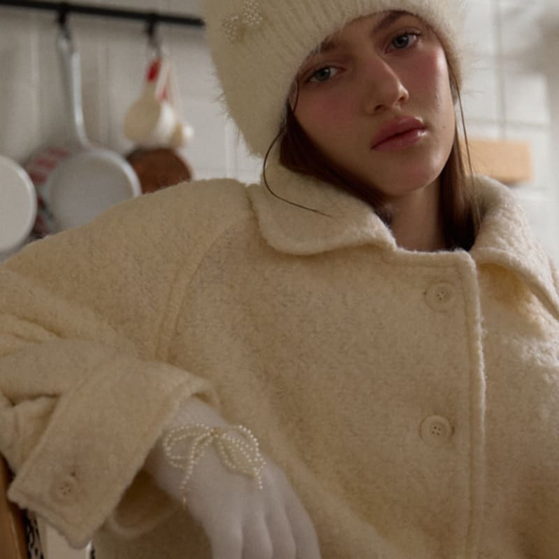 leterie ANGORA RIBBON GLOVES_WHITE