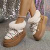 Fashion Platform Snow New Thickened 2025 Warm Boots Women's Cotton Shoes Winter Booties