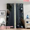2pcs 2D Flat Printing Christmas Classic Hot Curtains Christmas Pinecones Stars Ornaments Digital Printed Polyester Drapes Family