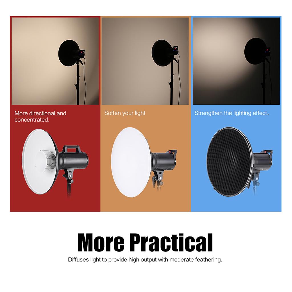 Studio Photography 41cm 16 Inch Speedlite Strobe Lighting Diffuser Beauty Dish Lampshade Bowens Mount with Reflector