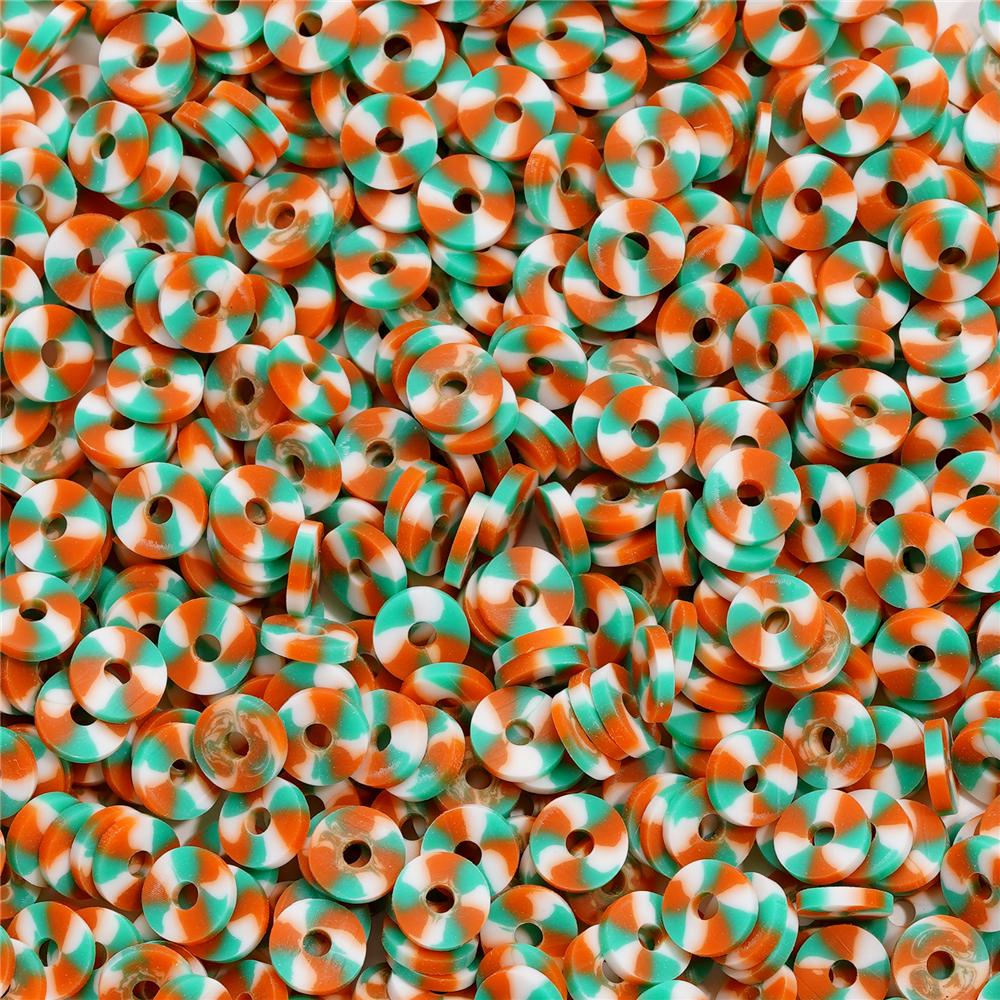 350pcs 6mm Flat Round Polymer Clay Beads Loose Spacer Beads for Jewelry Making DIY Needlework Bracelet Necklace Accessories