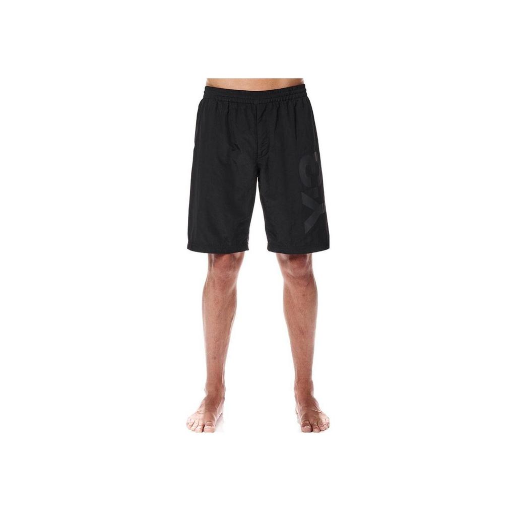 Y-3 SS22 Trykt Logo Ensfarget Løse Rette Shorts Herre Underdeler Svart HG8615
