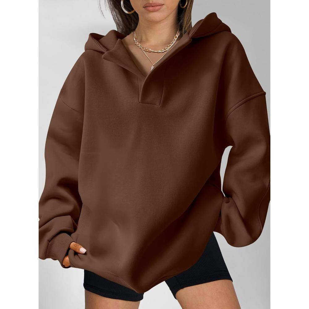 Women's Hooded Neck Long Sleeve Oversized Casual Hoodie Sweatshirt