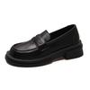 Flat-bottomed Small Leather Shoes Doudou Soft Leather Black Professional Loafers Women's British Style Small Black Summer Work Shoes Spring and Autumn