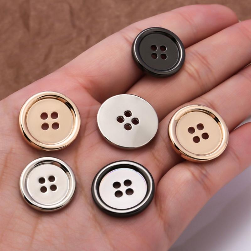 Sturdy Alloy Four Hole Button Ideal for Clothing Sewing Craft and Applications