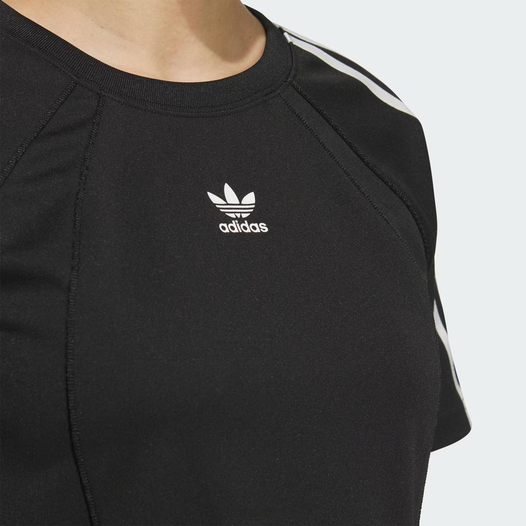 Adidas Originals Baby Tee Soft Comfortable Short Sports Round Neck Short Sleeve Raglan T-Shirt Women Tops Black JD3284