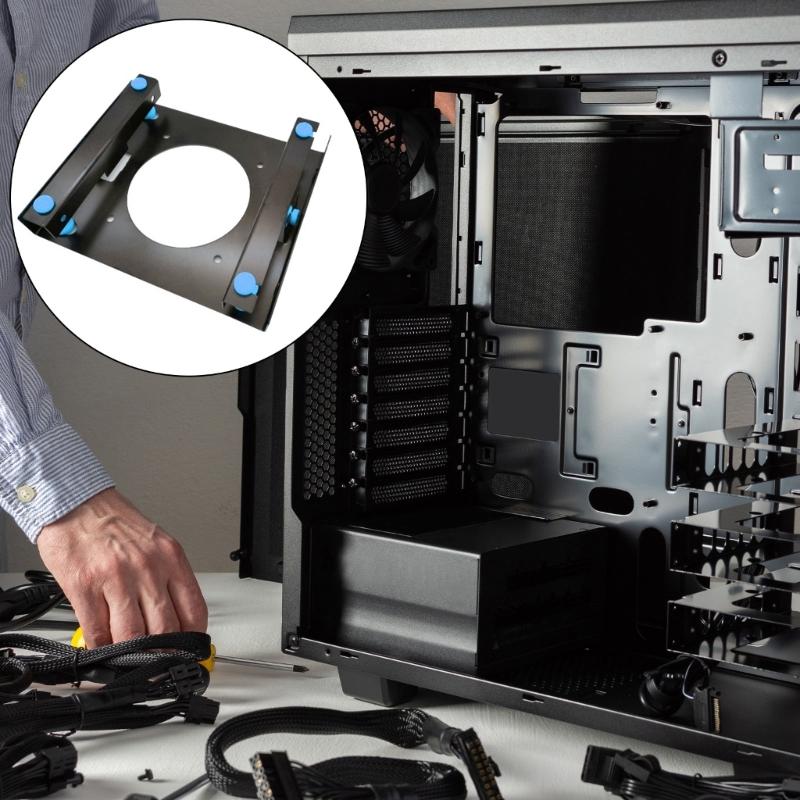 Metall & Gummi 3,5-Zoll Festplatten-Montagehalterung für 3,5 Festplatte zur 5,25-Zoll Schacht-Installation Stoßfest & Geräuschreduzierend