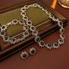 Square Leaf Inlaid Diamond Necklace with Retro Chinese Style - Elegant Light Luxury Clavicle Chain for Women
