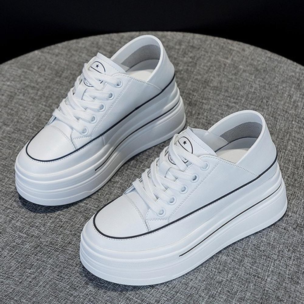Vulcanized Shoes for Women 2025 Autumn New Interior Height Increasing Sneakers for Womenthick Soled Sponge Cake Casual Shoes