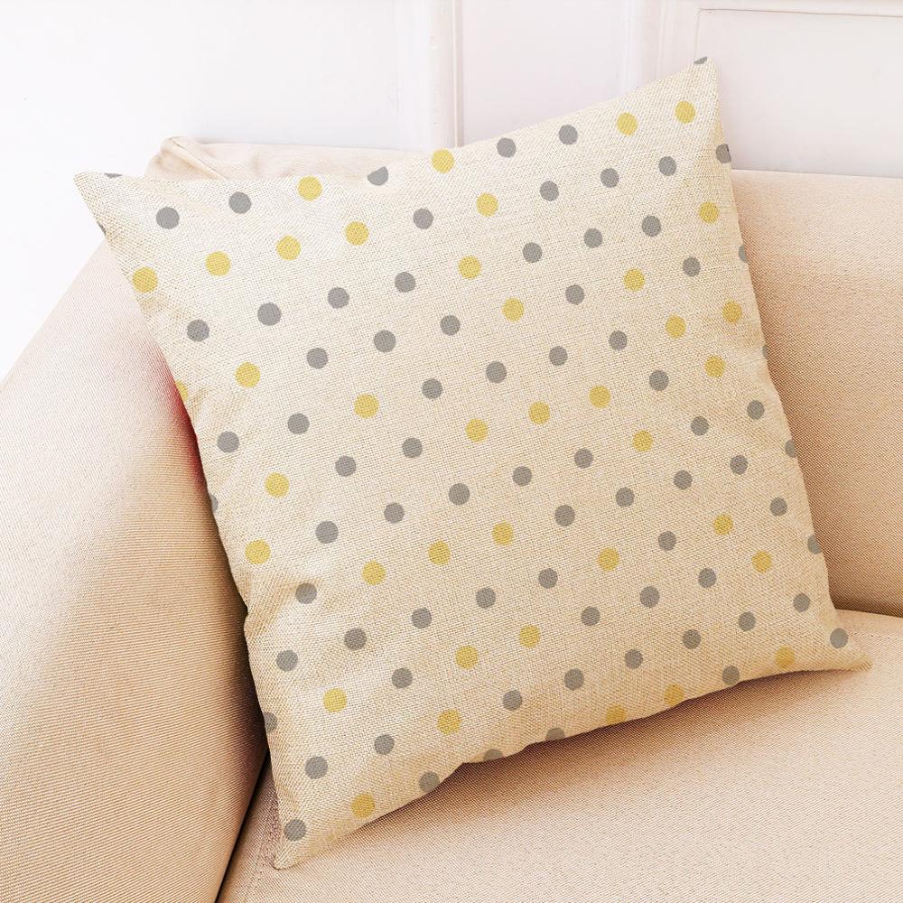 Geometric Gray Cushion Pillowcase Geometry Decorative Yellow Pillow Creative Home Decoration for Sofa Cushions Customized