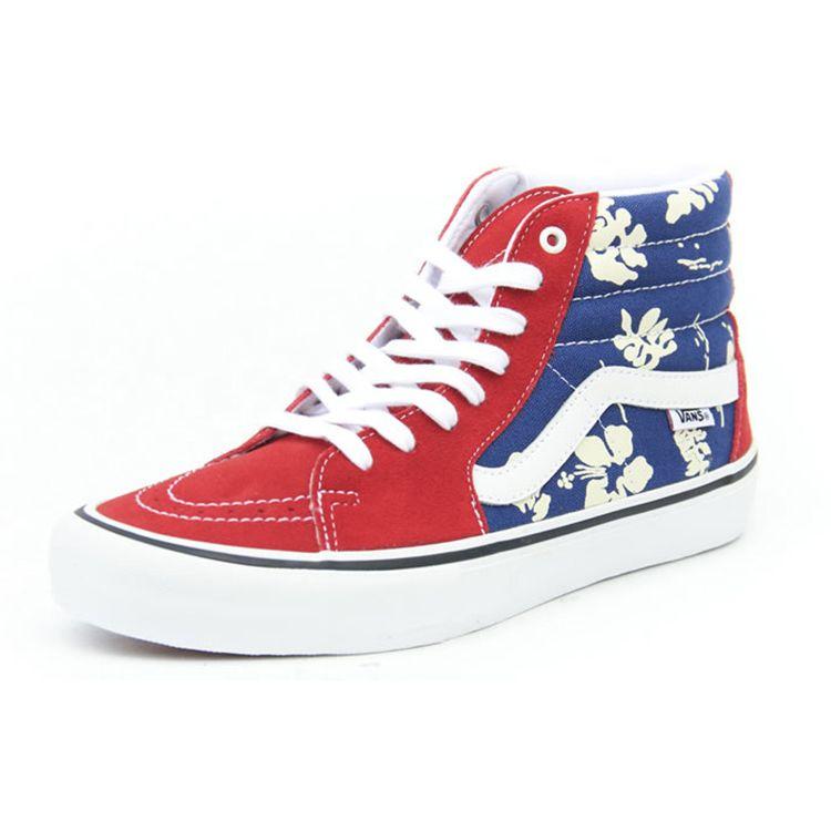 Vans Sk8 Pro Odolné Lehké Prodyšné Tlumení Nárazů Vysoké Skate Boty Unisex Skate Boty Modrá Červená VN0A45JD2LS