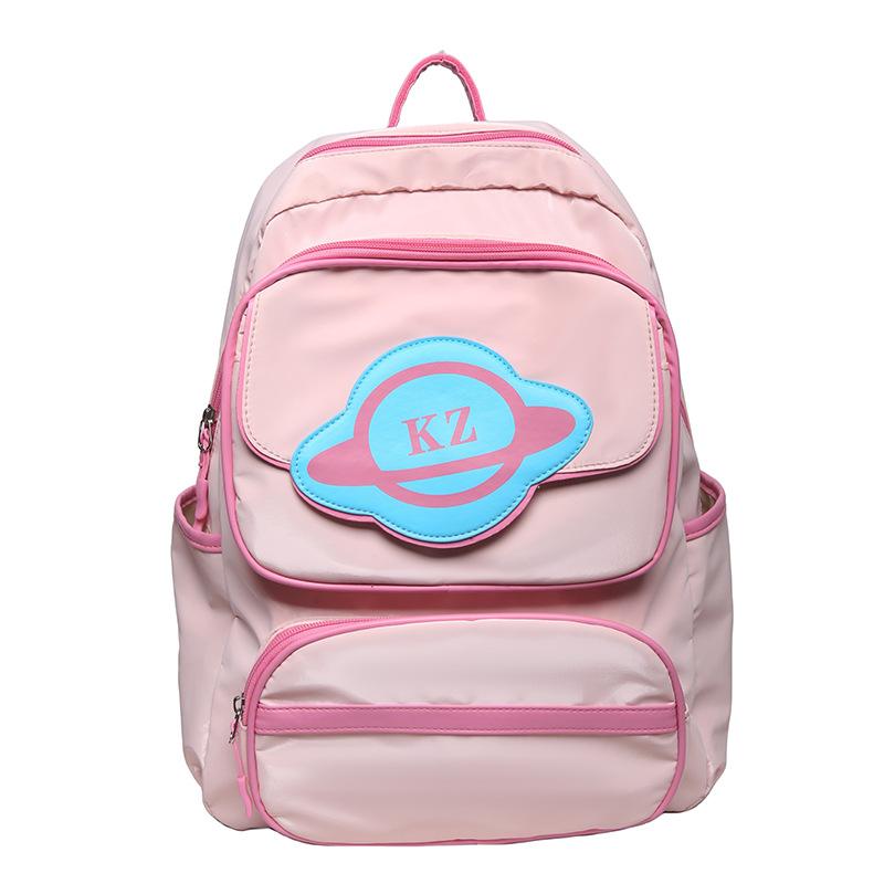 

Студенческая школьная сумка, женский рюкзак контрастного цвета, рюкзак для средней школы для девочек розовый