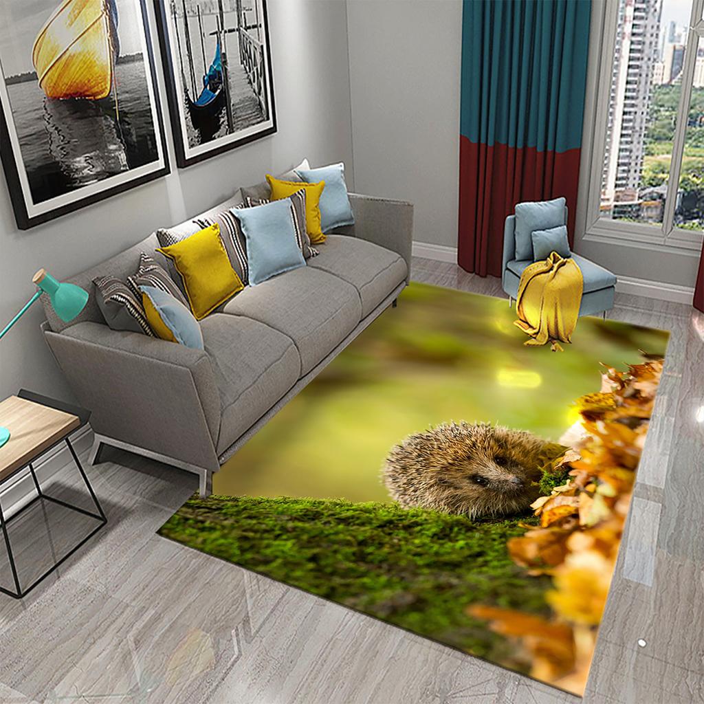 3D Hedgehog Carpet Cute Animal Rugs for Living Room Bedroom Floor Area Decor Mats Bathroom Toilet Door Entrance Non-slip Carpet