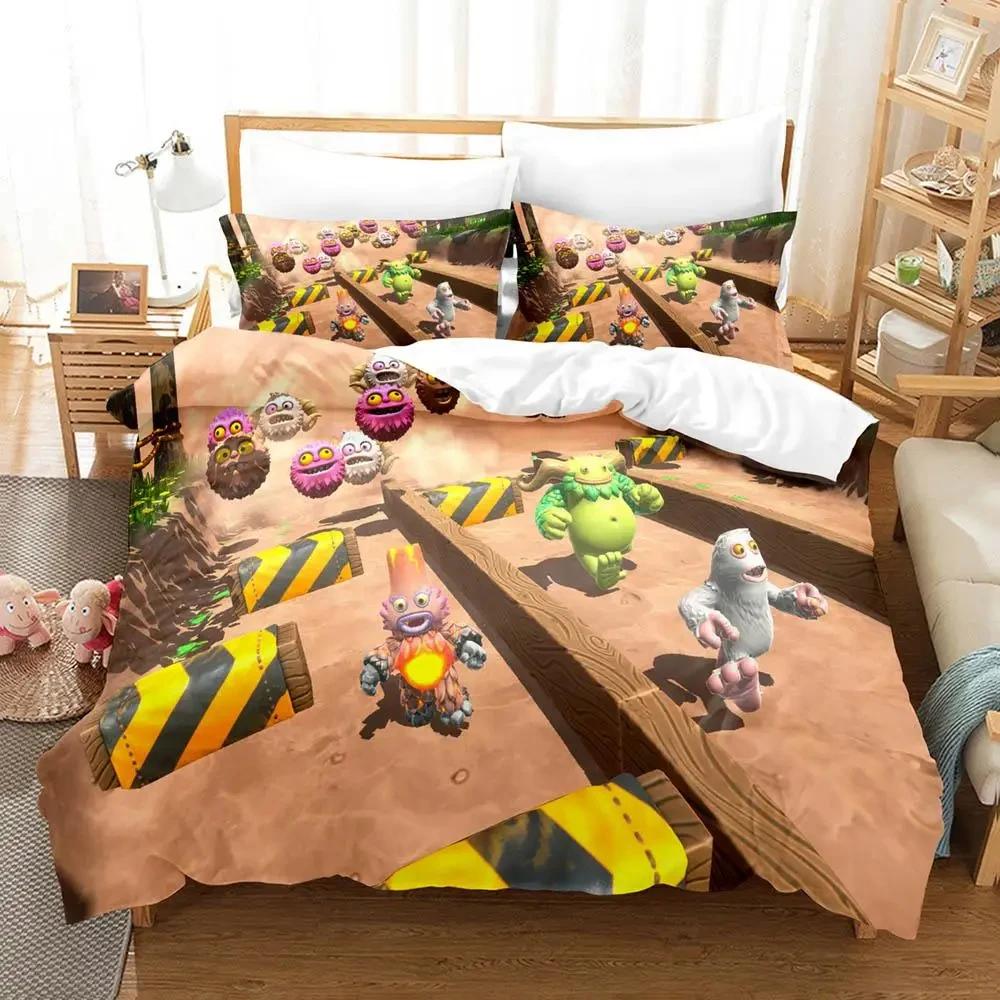 Game My Singing Monsters Bedding Set Duvet Cover Bed Set Quilt Cover Pillowcase Comforter King Queen Size Boys Adult Bedding Set