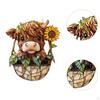 Acrylic Window Hanging Garden Ornament Decorative Pendant Animal Cow Plaque for Fence,