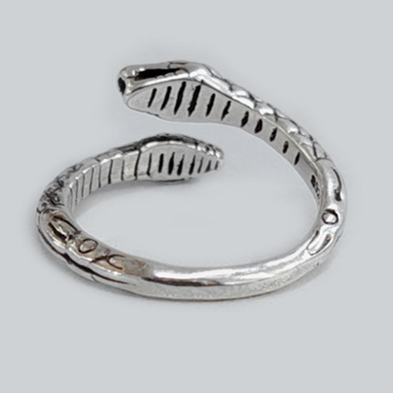 Anello Serpente a Doppia Testa, Anello Trendy Retrò, Gioielli Transfrontalieri Europei e Americani