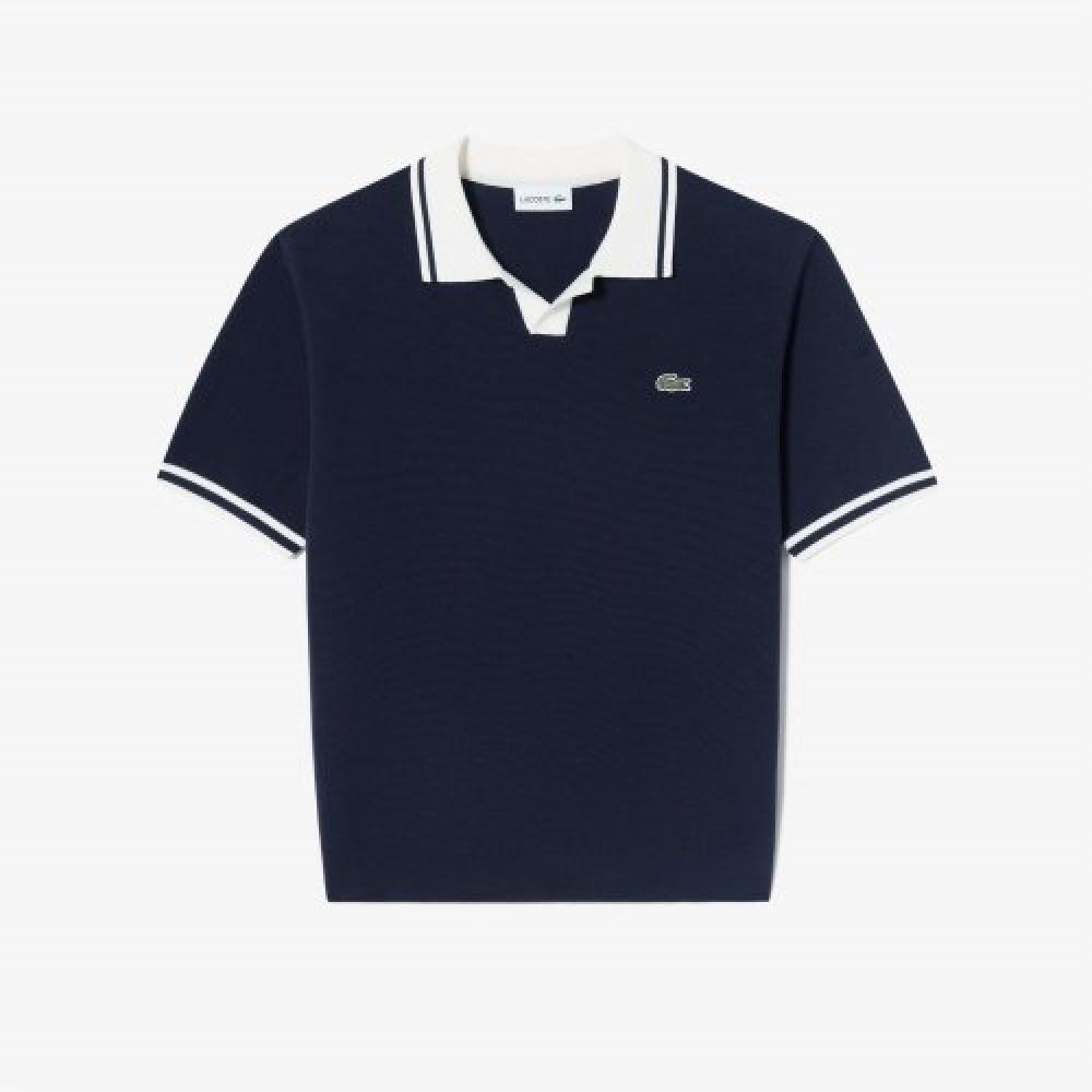 

LACOSTE Мужской свитер-поло с воротником соответствующего цвета [Темно-синий]