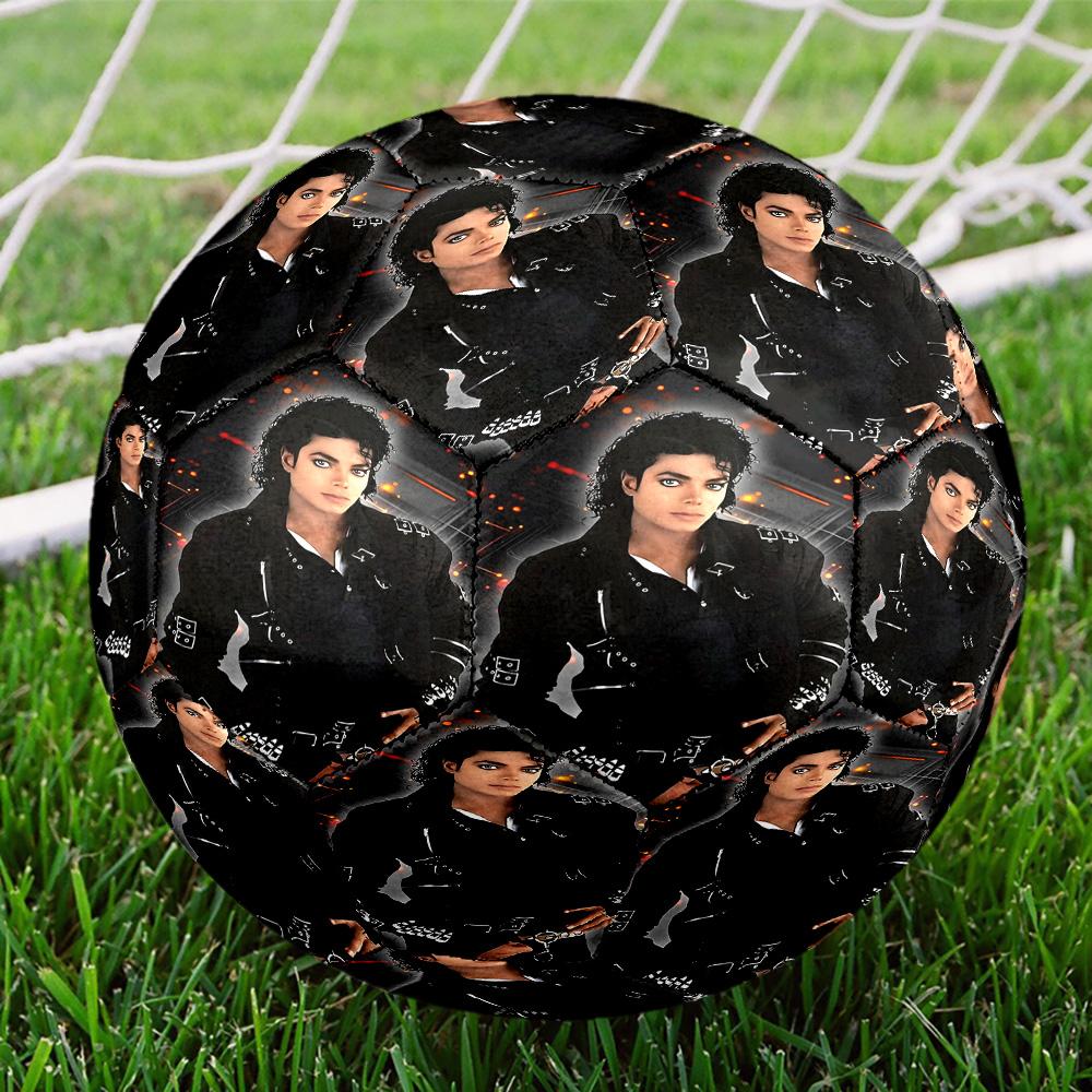Michael Jackson Print Size 5 Soccer Ball, Standard Match Football for Sports Game and Team Practice, Ideal Gift for Soccer Fans