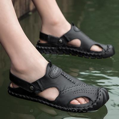 Fashion Roma Sandals Man Shoes Outdoor Fashion Men Beach Shoes Soft Comfy Shoe for Men Summer Sandals Flat Handmade Sewing Men's Shoes