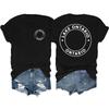Men's and Women's Matching Fashion Casual Letter-Printed Round-neck Short-Sleeved T-Shirt Top