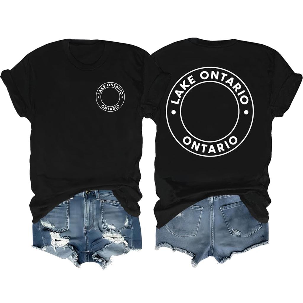 Men's and Women's Matching Fashion Casual Letter-Printed Round-neck Short-Sleeved T-Shirt Top