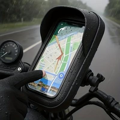 A One-Piece Rotating Motorcycle Phone Holder - Made of Detachable ABS, Compatible with Touch Screens
