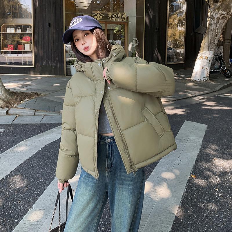 2025 Hooded Cotton Jacket Women's Winter Short Loose Slimming Thickened Design Bread Jacket Down Padded Jacket