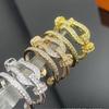 Fei Jia Horseshoe Buckle Two-in-One Adjustable Diamond Ring Set