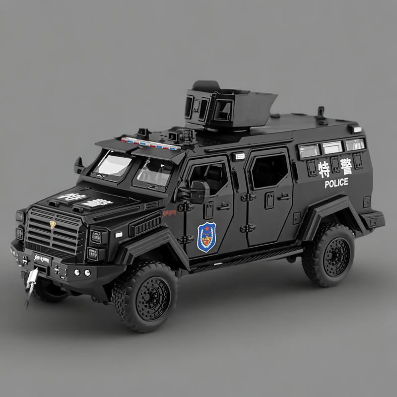 Discover Intime 1:32 Saber Toothed Tiger Police Military Armored Vehicle Off Road Alloy Metal Diecast Model Car Collectibles Decorative Gifts