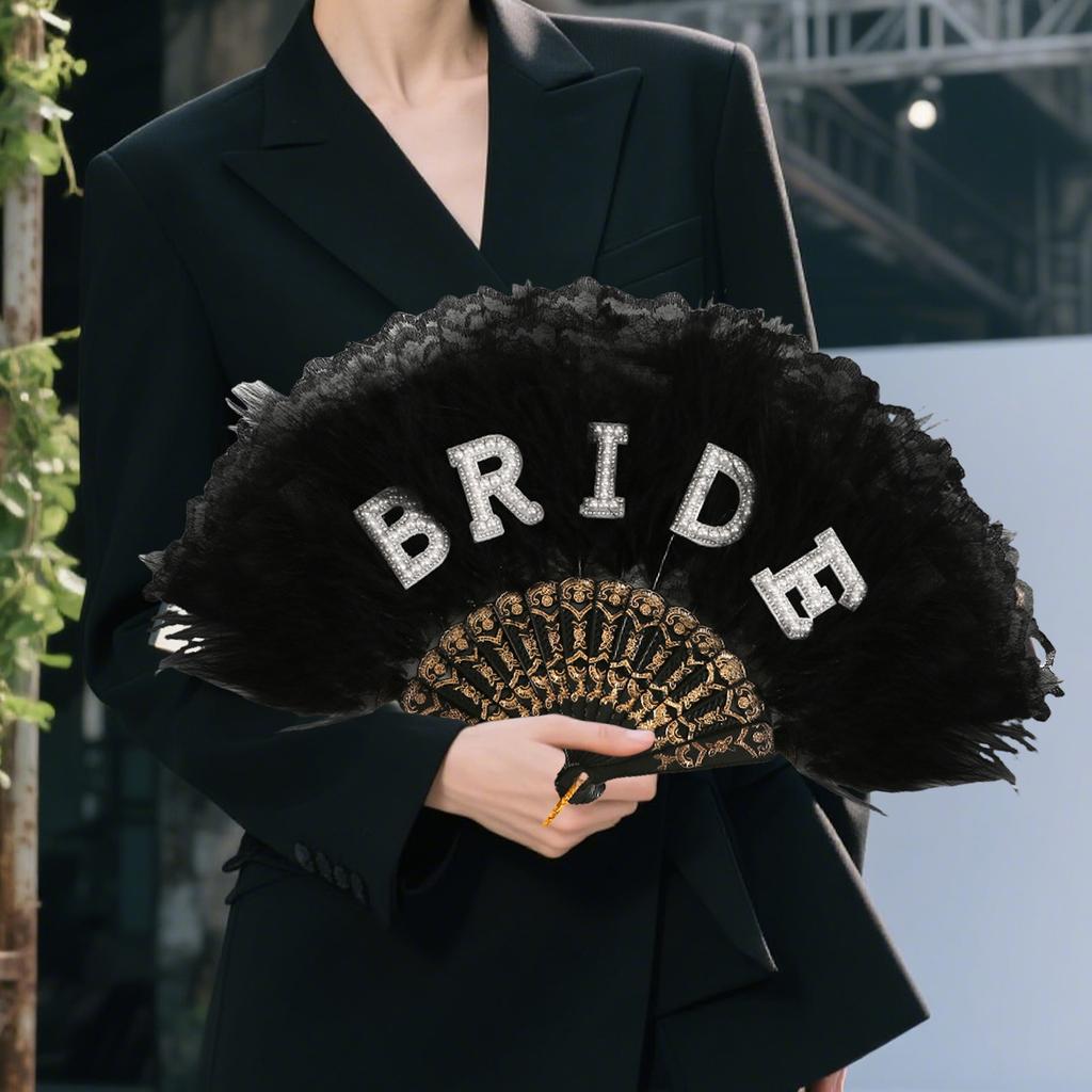 Elegant Lace Feather Fan Cooling Lace Fan For Bridal Wedding Photography Accessories And Cooling Decoration