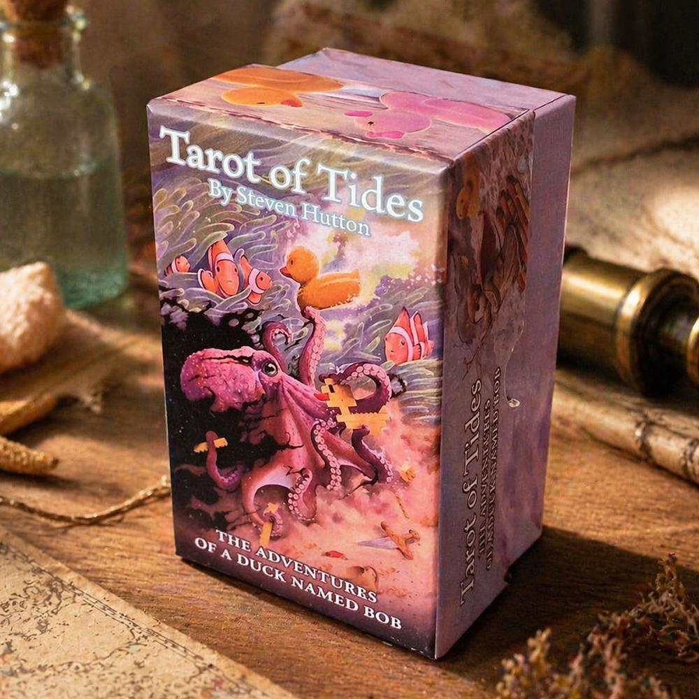 Tarot of Tides: The Adventures of A Duck Named Bob 12*7cm ―Unique 78-Card Tarot Deck In Rigid Box - Double-embossed Cardstock