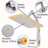 8inch Chrome  Rainfall Shower Head Faucet Extension with Shower Arm and Hose Kit Duchas Para Baño
