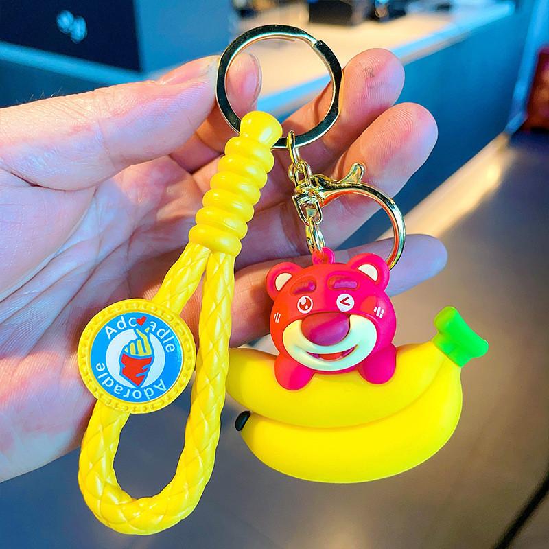 Adorable Cartoon Strawberry Bear Keychain Creative Gift Bag Charm For All Occasions