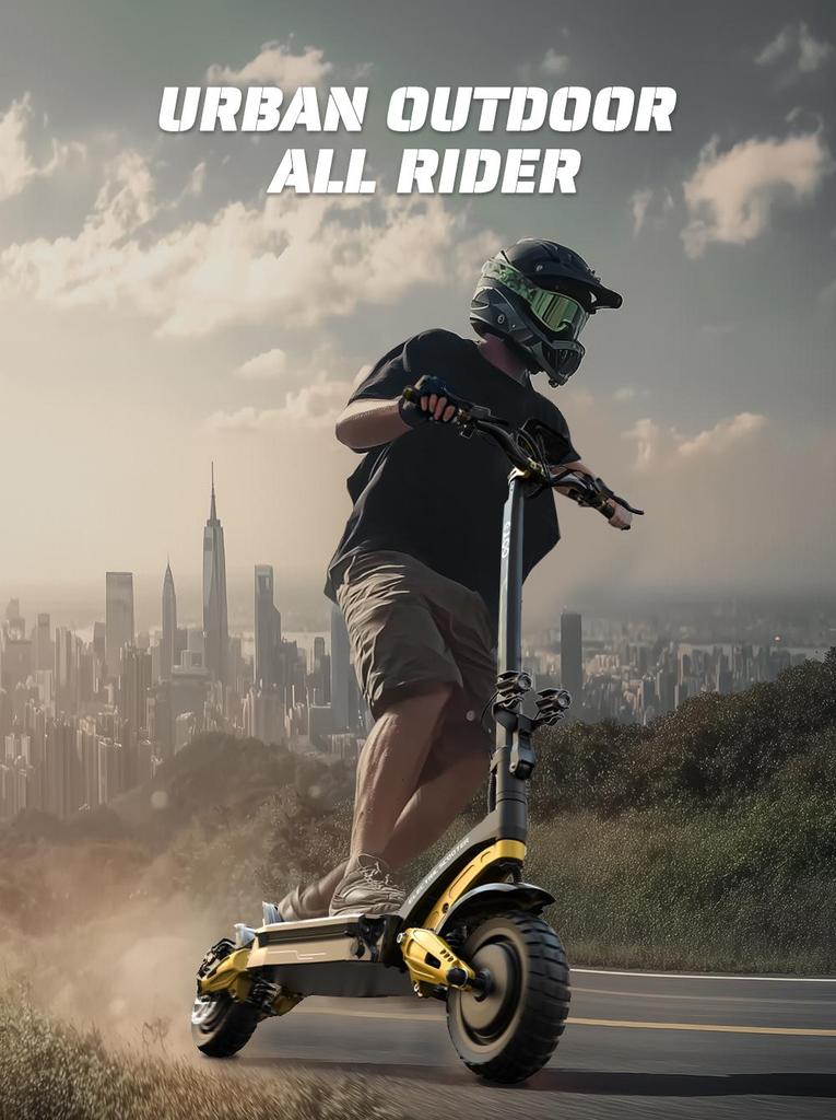 OOTD S30 Offroad Elektroroller 10" Reifen 1200W*2 Dualmotor 52V23.4Ah Akku 65km/h Höchstgeschwindigkeit 60km Maximale Reichweite