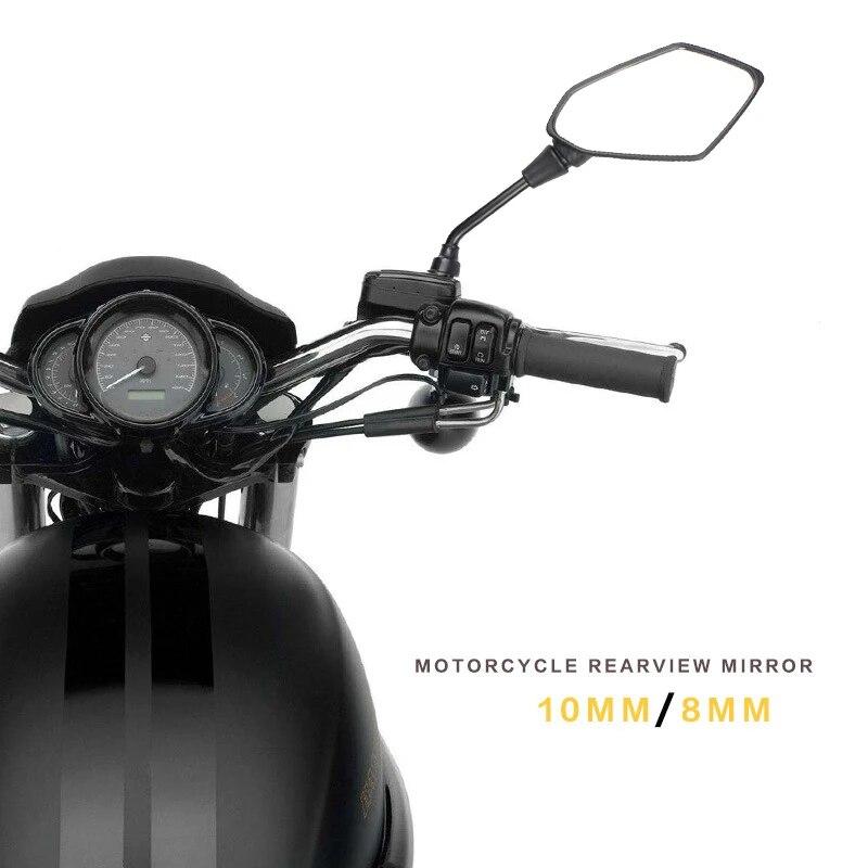 Motorcycle Mirror 2Pcs E-Bike Rearview Mirrors Electrombile Back Side Convex 8mm 10mm