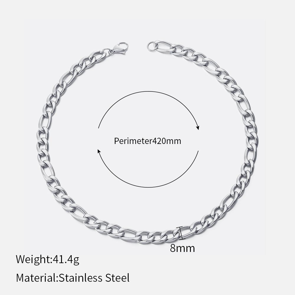 European and American Fashion Niche Design Stainless Steel Necklace Popular Real Gold Electroplated Cuban Chain Women's Necklace