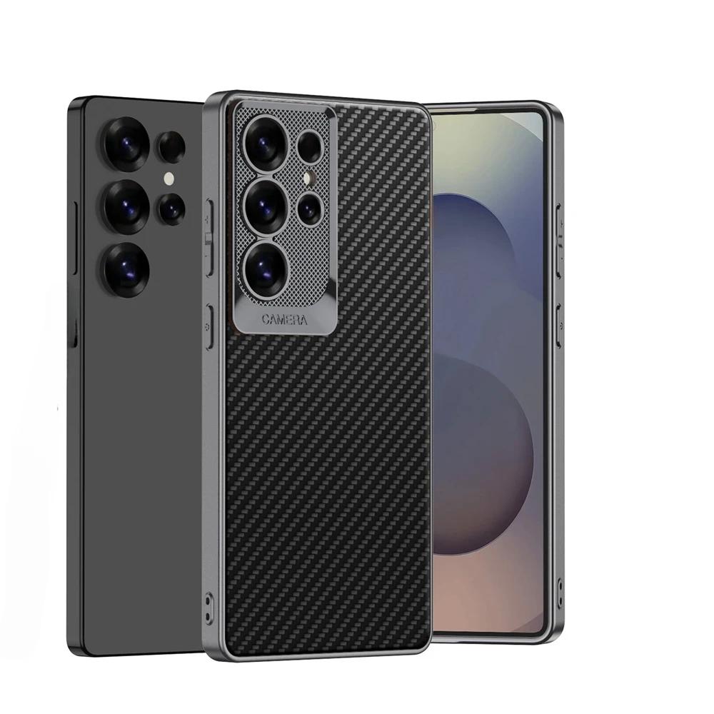 Electroplate Leather Cases for Galaxy S25 Ultra Phone Case for Samsung Galaxy S25 Ultra Shockproof Hard Shell Protective Cover